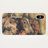 Bruine paarden Case-Mate iPhone case (Achterkant (horizontaal))
