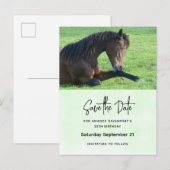 bruine paarden die de datum neerleggen uitnodiging briefkaart (Voorkant / Achterkant)