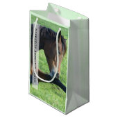 bruine paarden die in de Grass Birthday zijn gela Klein Cadeauzakje (Voorkant Gekanteld)