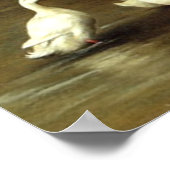  bruine paarden en eenden landbouwhuisdieren poster (Hoek)