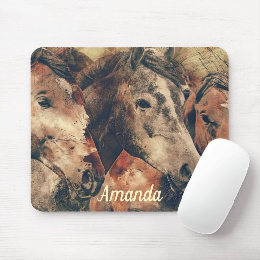 Bruine paarden muismat (Met muis)