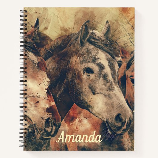 Bruine paarden notitieboek (Voorkant)