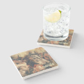 Bruine paarden stenen onderzetter (Zijkant)