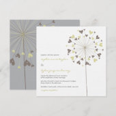 Bruine paardenbloem bloemen houden van bruiloft ui kaart (Voorkant / Achterkant)