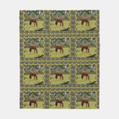 Bruine paardengrazing met hetzelfde Afbeelding Fleece Deken (Voorkant)