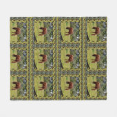 Bruine paardengrazing met hetzelfde Afbeelding Fleece Deken (Voorkant (Horizontaal))