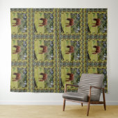 Bruine paardengrazing met hetzelfde Afbeelding Wandkleed (In Situ (horizontaal))