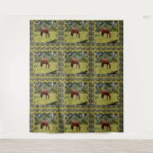 Bruine paardengrazing met hetzelfde Afbeelding Wandkleed (Voorkant)
