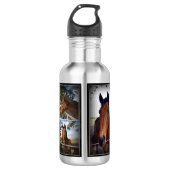 Bruine paardenkollage, waterflesje waterfles (Voorkant)