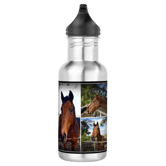Bruine paardenkollage, waterflesje waterfles (Rechts)