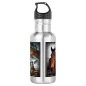 Bruine paardenkollage, waterflesje waterfles (Achterkant)