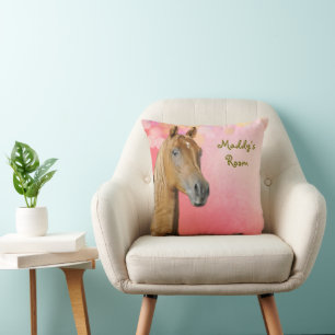 Bruine paardenmeisjes Bedroom Aangepaste Pillow Kussen