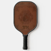 Bruine paardenpenkop pickleball paddle (Achterkant)