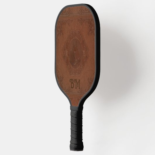 Bruine paardenpenkop pickleball paddle (Links)