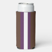 Bruine, paarse en witte strepen seltzer blikjeskoeler (Seltzer Achterkant)