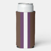 Bruine, paarse en witte strepen seltzer blikjeskoeler (Seltzer Voorkant)