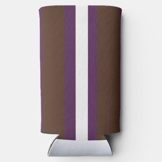 Bruine, paarse en witte strepen seltzer blikjeskoeler (Achterkant)