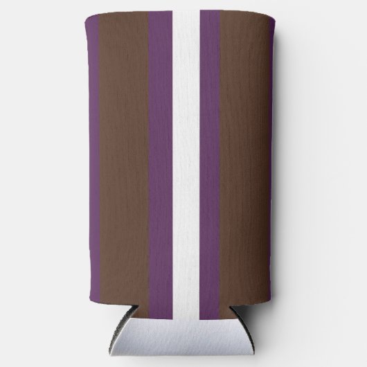 Bruine, paarse en witte strepen seltzer blikjeskoeler (Voorkant)