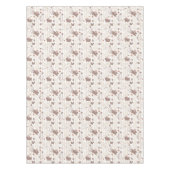 Bruine paaskonijntjes op geelbruin en wit gestreep tafelkleed (Voorkant)