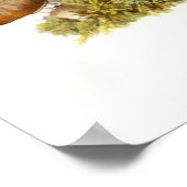 Bruine paddenstoel afdrukken poster (Hoek)