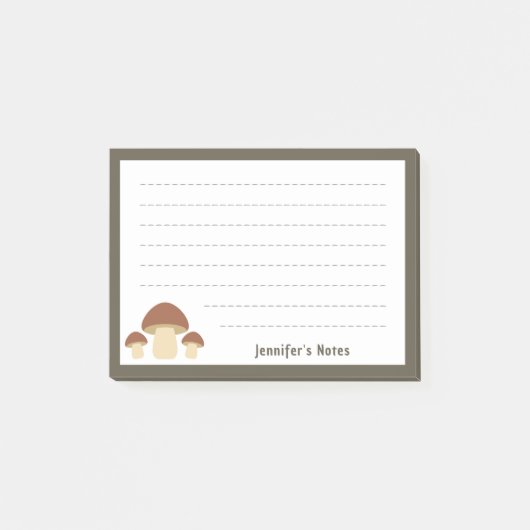Bruine paddenstoel post-it® notes (Voorkant)