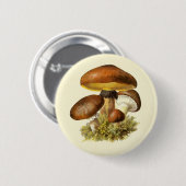 bruine paddenstoel ronde button 5,7 cm (Voorkant /achterkant)