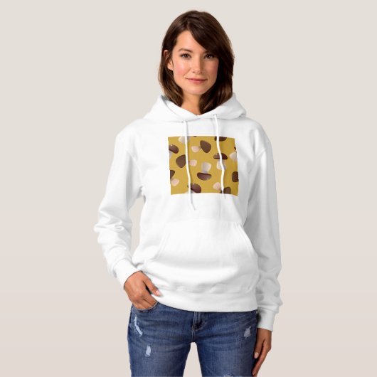 Bruine paddenstoelen hoodie (Voorkant volledig)