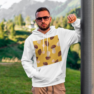 Bruine paddenstoelen hoodie