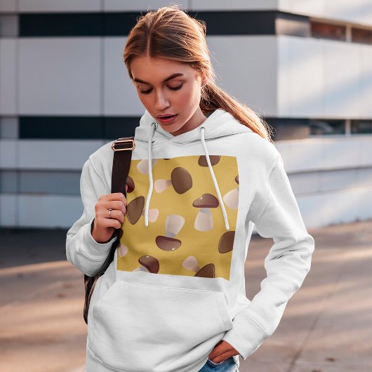 Bruine paddenstoelen hoodie