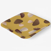 Bruine paddenstoelen papieren bordje (Gebogen)