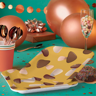 Bruine paddenstoelen papieren bordje