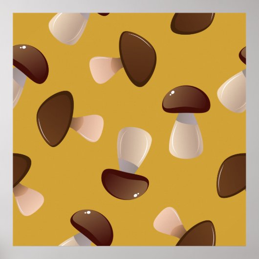 Bruine paddenstoelen poster (Voorkant)