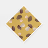 Bruine paddenstoelen servet (Hoek)