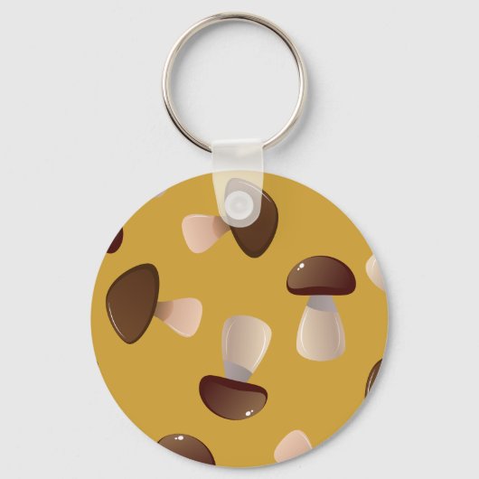 Bruine paddenstoelen sleutelhanger (Voorkant)