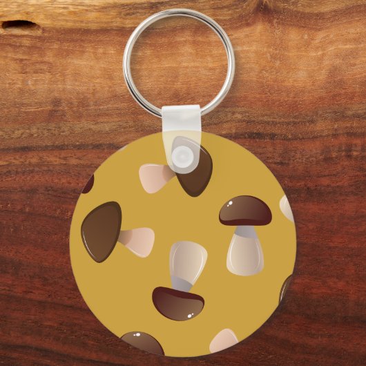 Bruine paddenstoelen sleutelhanger (Voorkant)