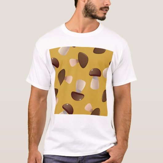 Bruine paddenstoelen t-shirt (Voorkant)