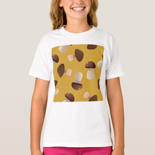 Bruine paddenstoelen t-shirt (Voorkant)
