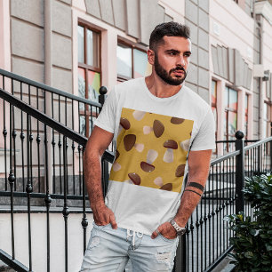 Bruine paddenstoelen t-shirt