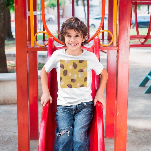 Bruine paddenstoelen t-shirt