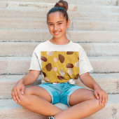 Bruine paddenstoelen t-shirt