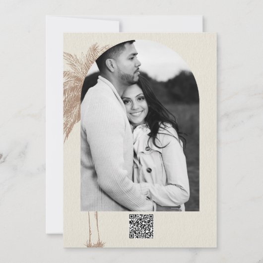  Bruine Palm Tree Beach bruiloft Dank u Kaart (Achterkant)