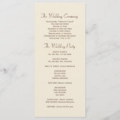 Bruine Palm Tree Tropical Wedding Programma Programmakaart (Achterkant)