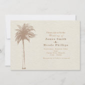  bruine palmbomen Beach Wedding Invitations Kaart (Voorkant)