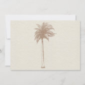  bruine palmbomen Beach Wedding Invitations Kaart (Achterkant)
