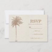 bruine palmboom Beach Wedding RSVP (Voorkant)