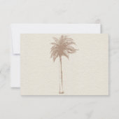  bruine palmboom Beach Wedding RSVP Kaartje (Achterkant)