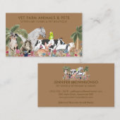 Bruine palmboom Boerderij Kat Hond Vogel Pet Visitekaartje (Voorkant / Achterkant)