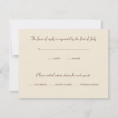 Bruine palmboom RSVP Weddenschapskaart (Achterkant)