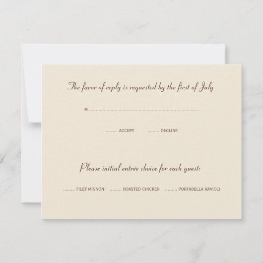 Bruine palmboom RSVP Weddenschapskaart (Achterkant)