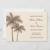 Bruine Palmboom Save the Date Aankondiging (Voorkant)